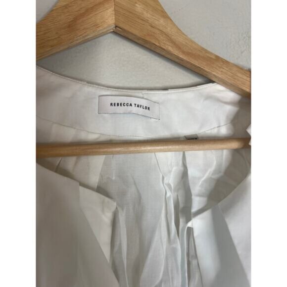 NEW Rebecca Taylor Puff Cuffs Short Sleeve Priya Bubble Top White Size: XS - Picture 4 of 8